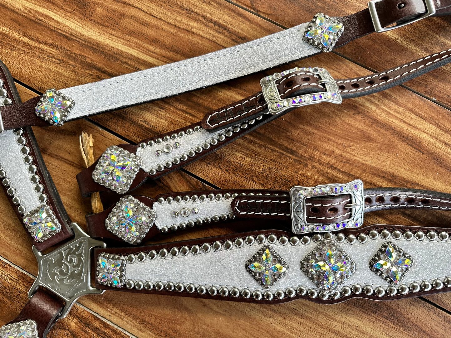 Silver dazzle with clear & ab crystals