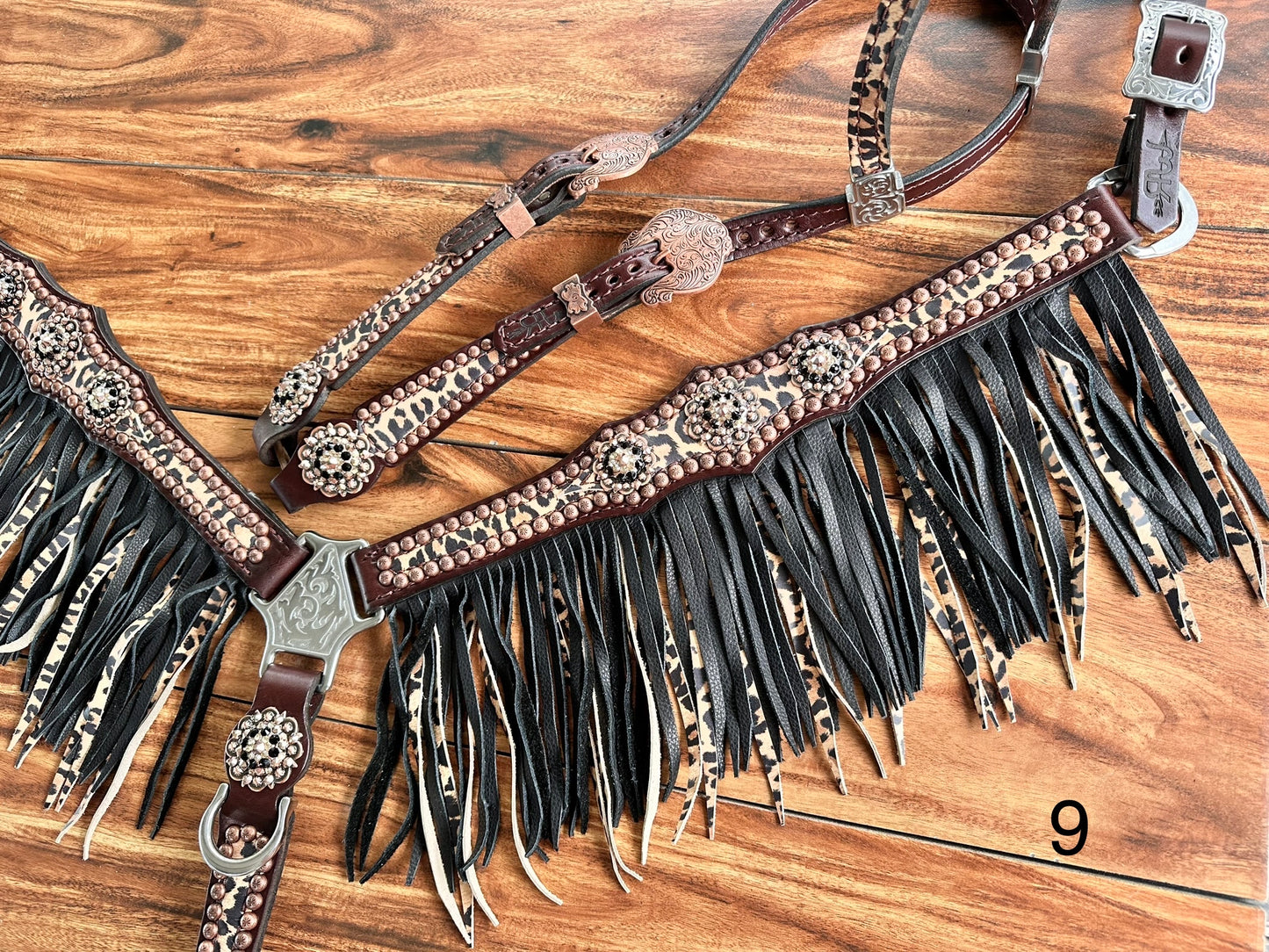 Tawny cheetah with double layer fringe