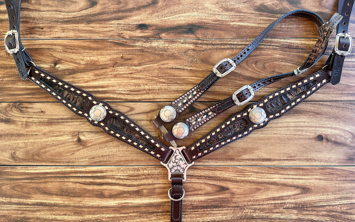 Brown copper gator with upgraded copper hardware