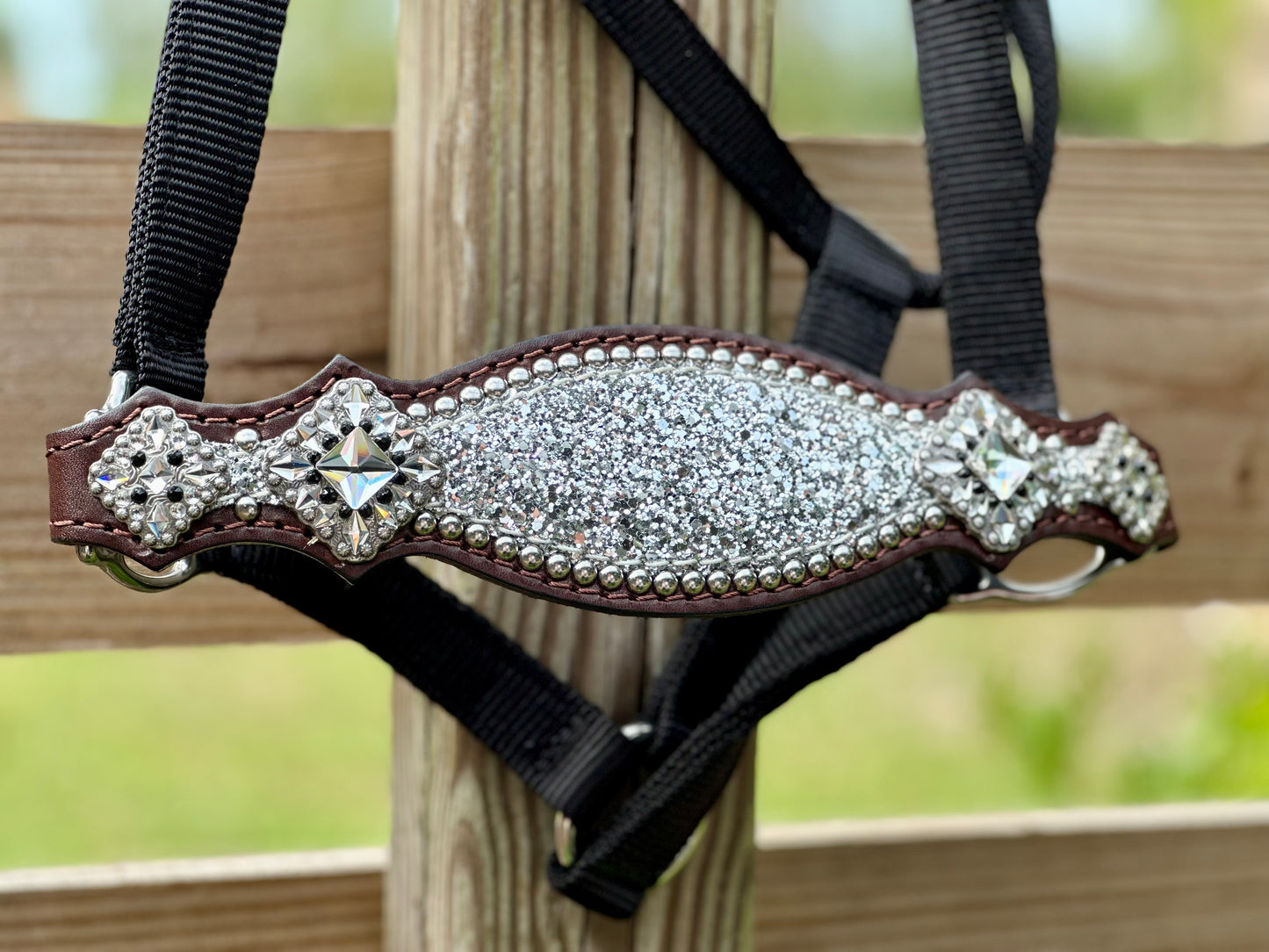 Silver chunky glitter halter