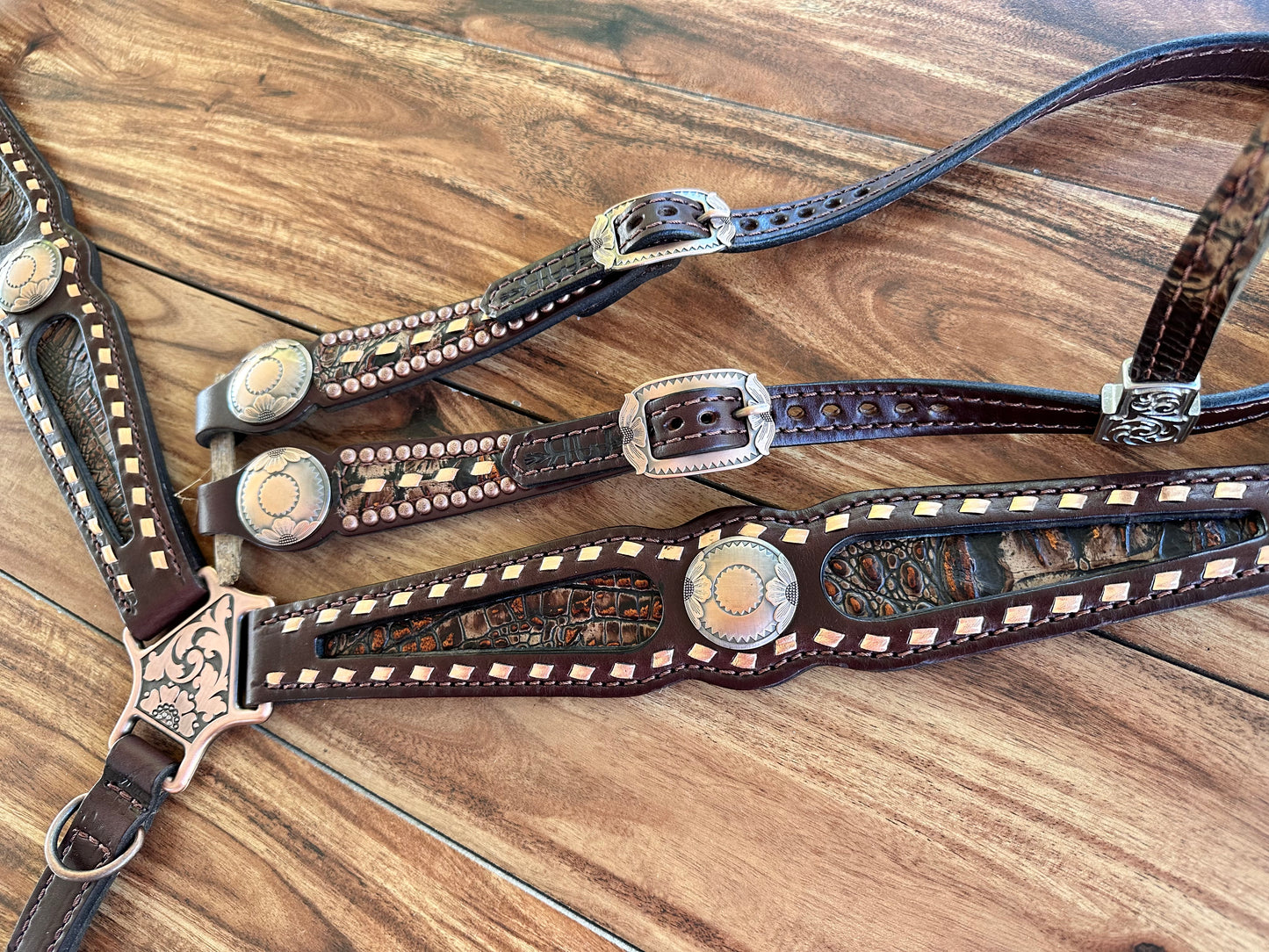 Brown copper gator with upgraded copper hardware