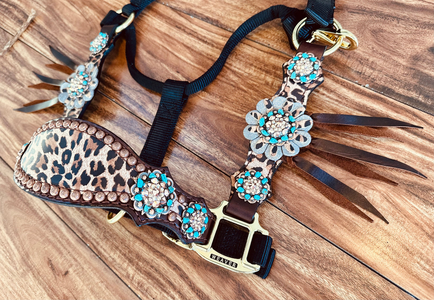Cheetah with leather flowers