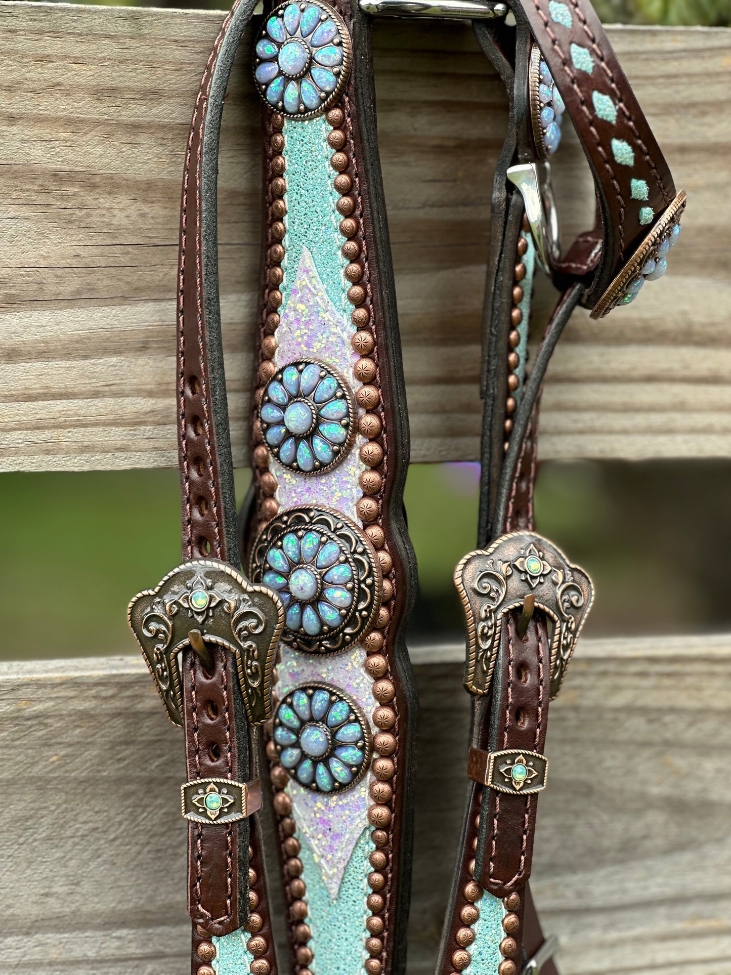 White chunky glitter with turquoise