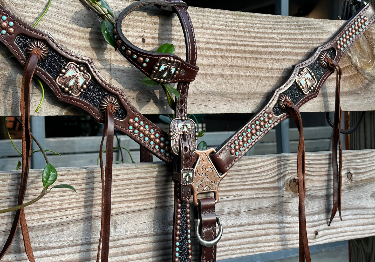 Black stingray with turquoise thunderbird accents