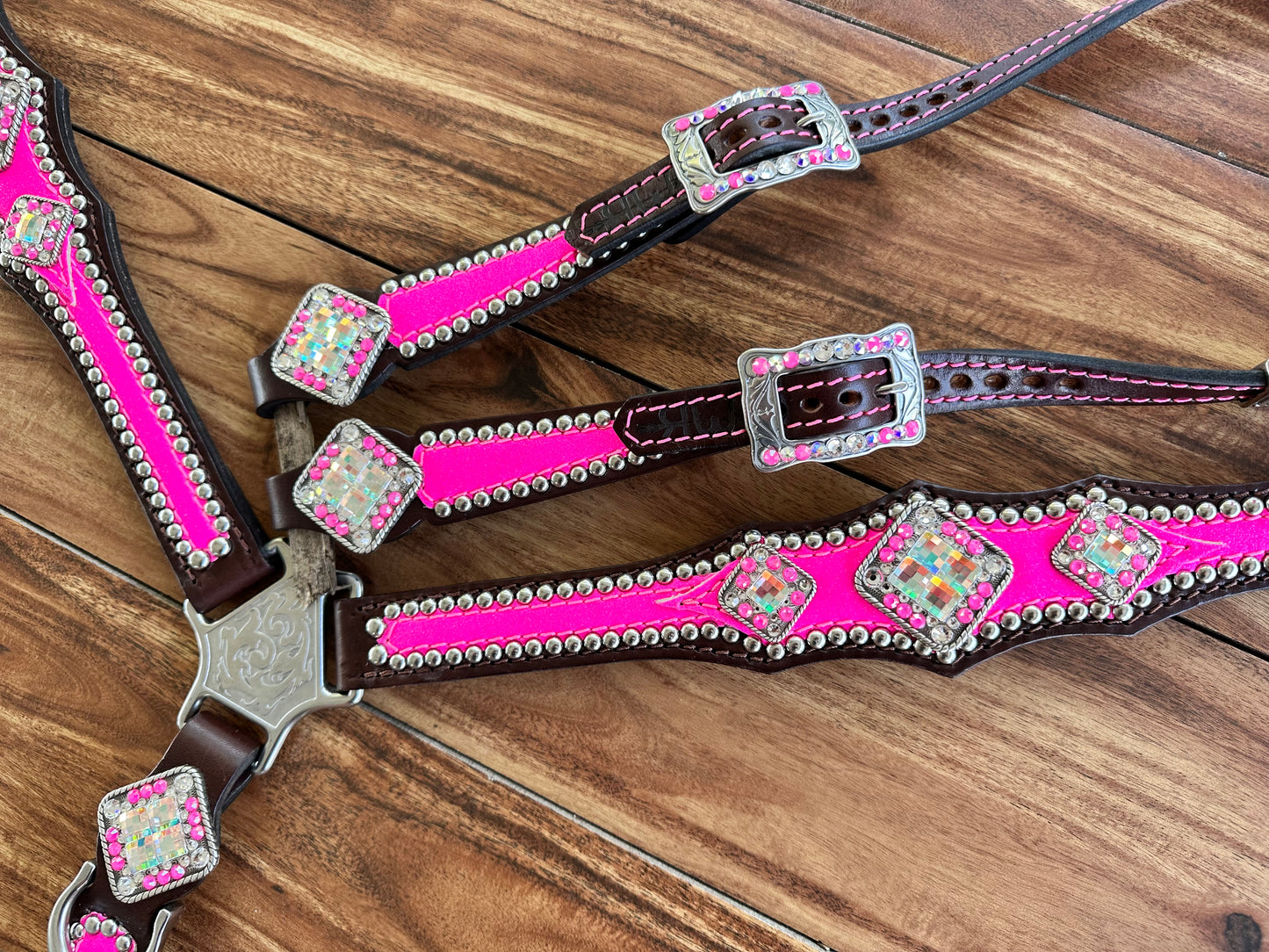 Flamingo pink glitter with ab & clear