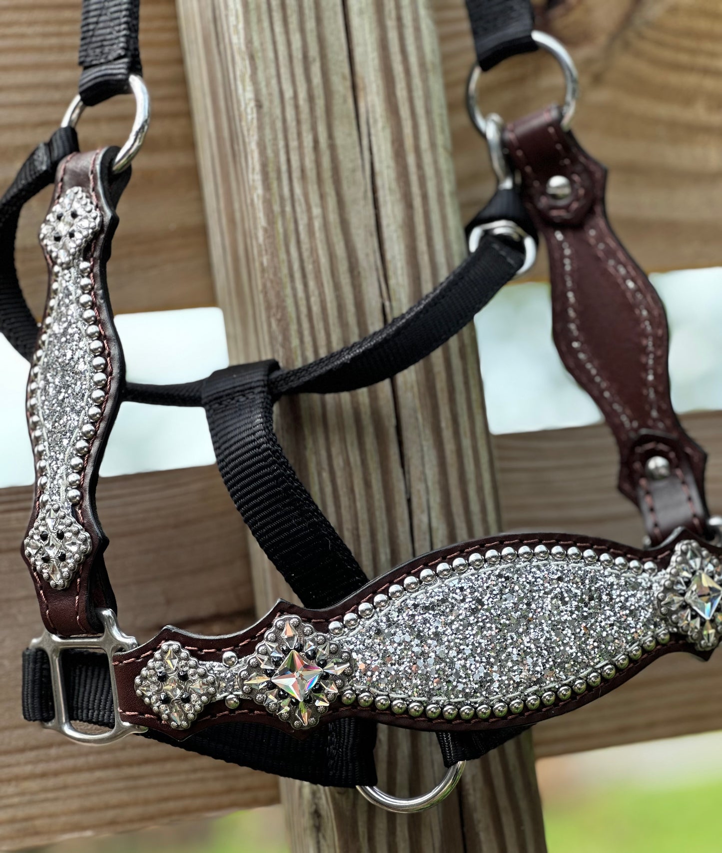 Silver chunky glitter halter