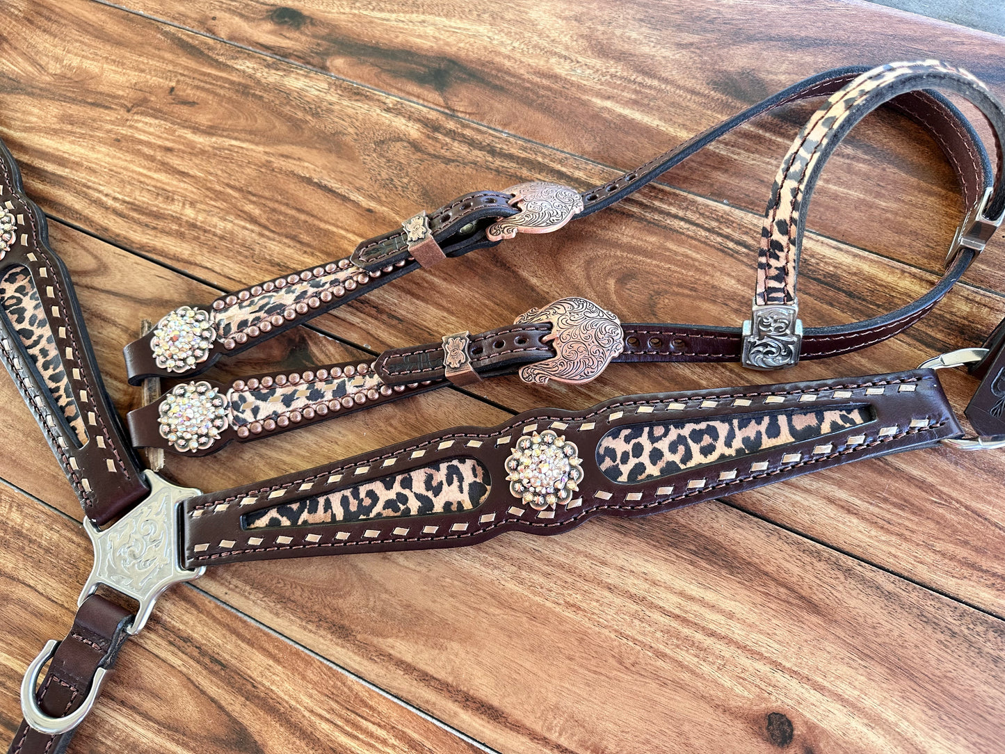 Cheetah and rose gold buckstitch