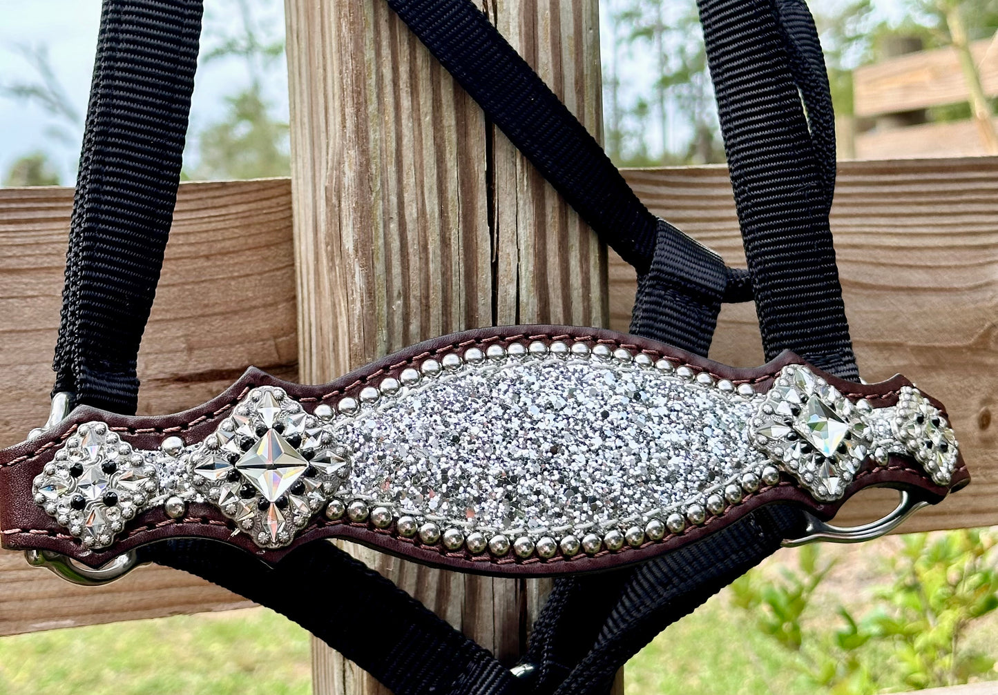 Silver chunky glitter halter