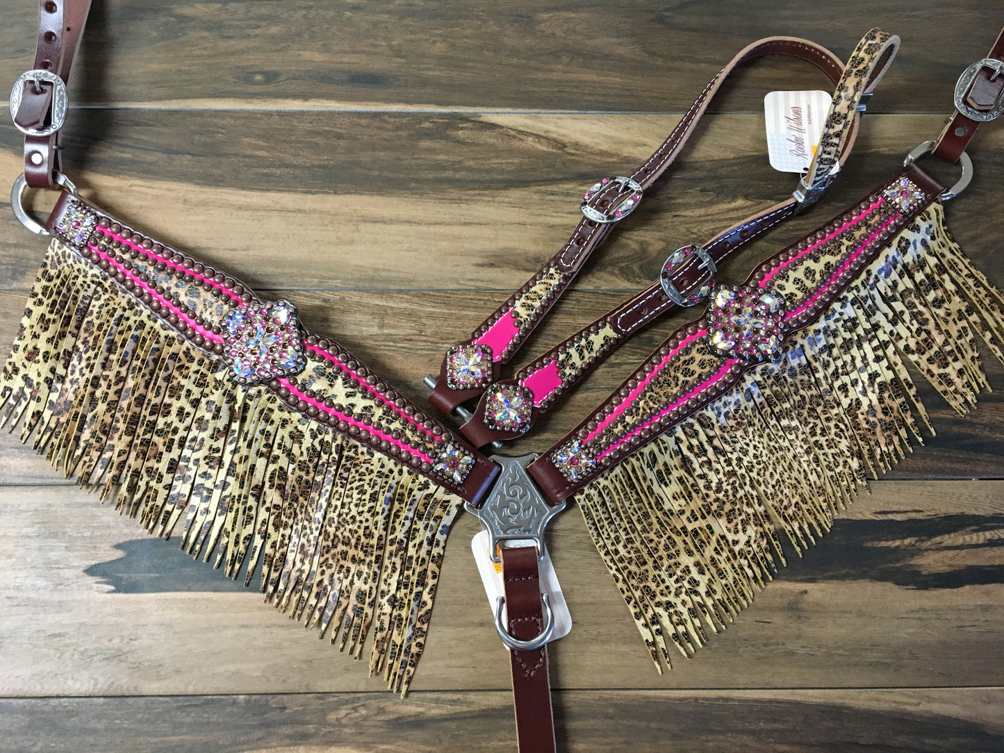 Neon Pink W/ Cheetah Overlay & Cheetah Fringe