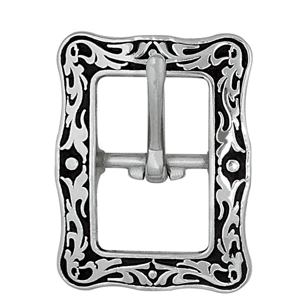 Jeremiah Watt Engraved Floral Buckle, 3/4"