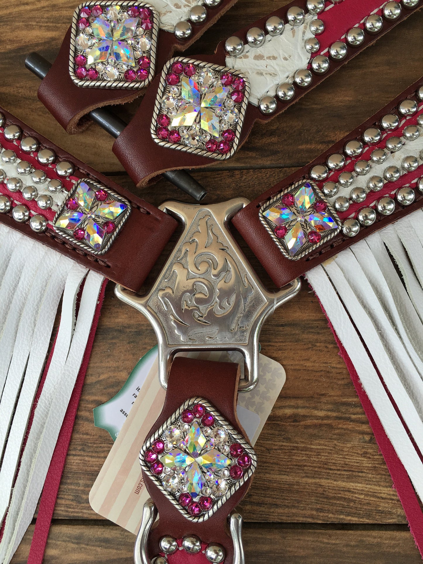 Pink W/ White Overlay and Pink & White Fringe