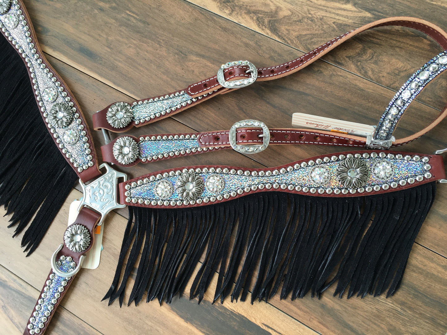 Black and Silver Iridescent Ice with or without Fringe