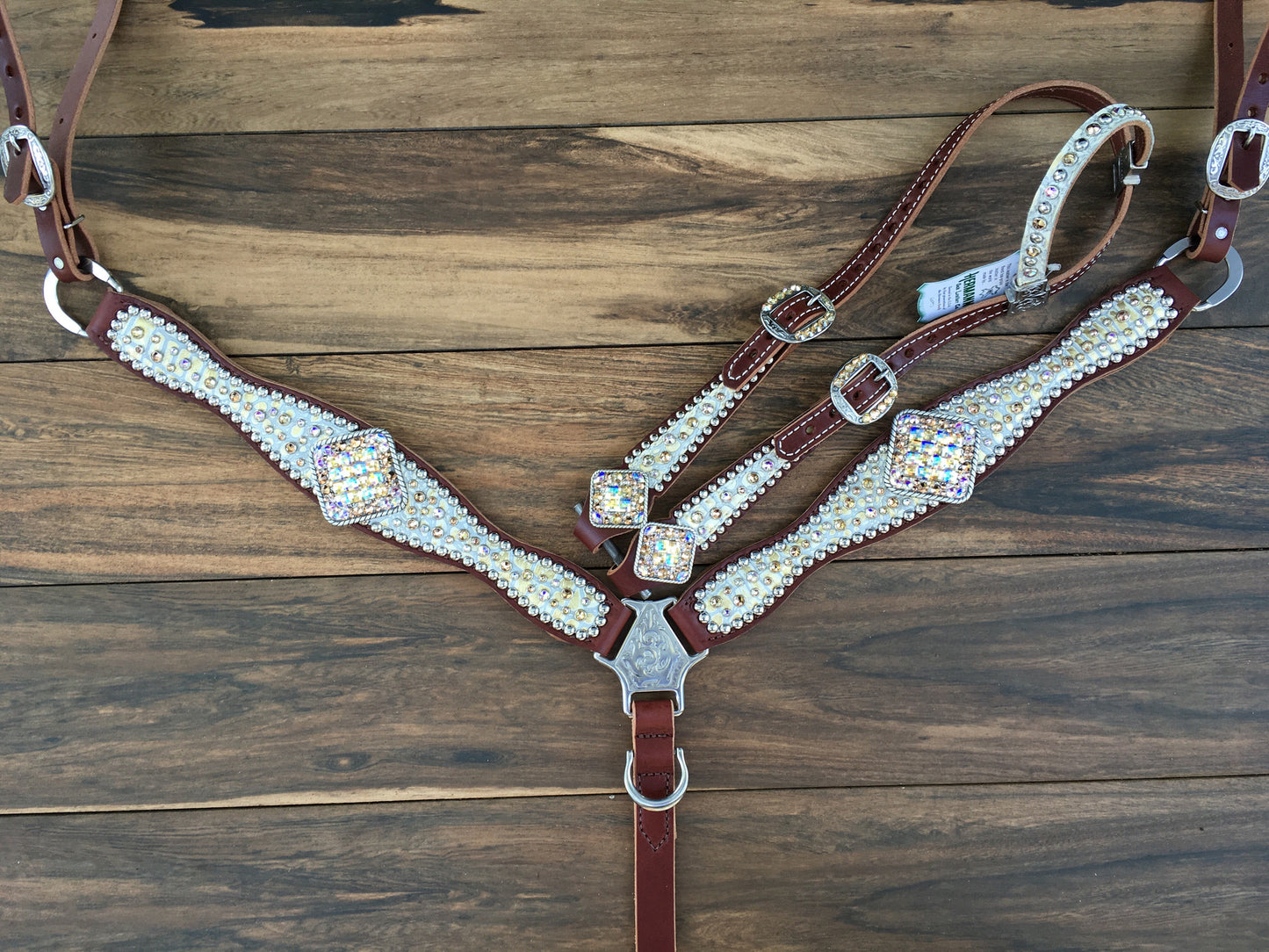 Cream gator with Rim Set Crystals