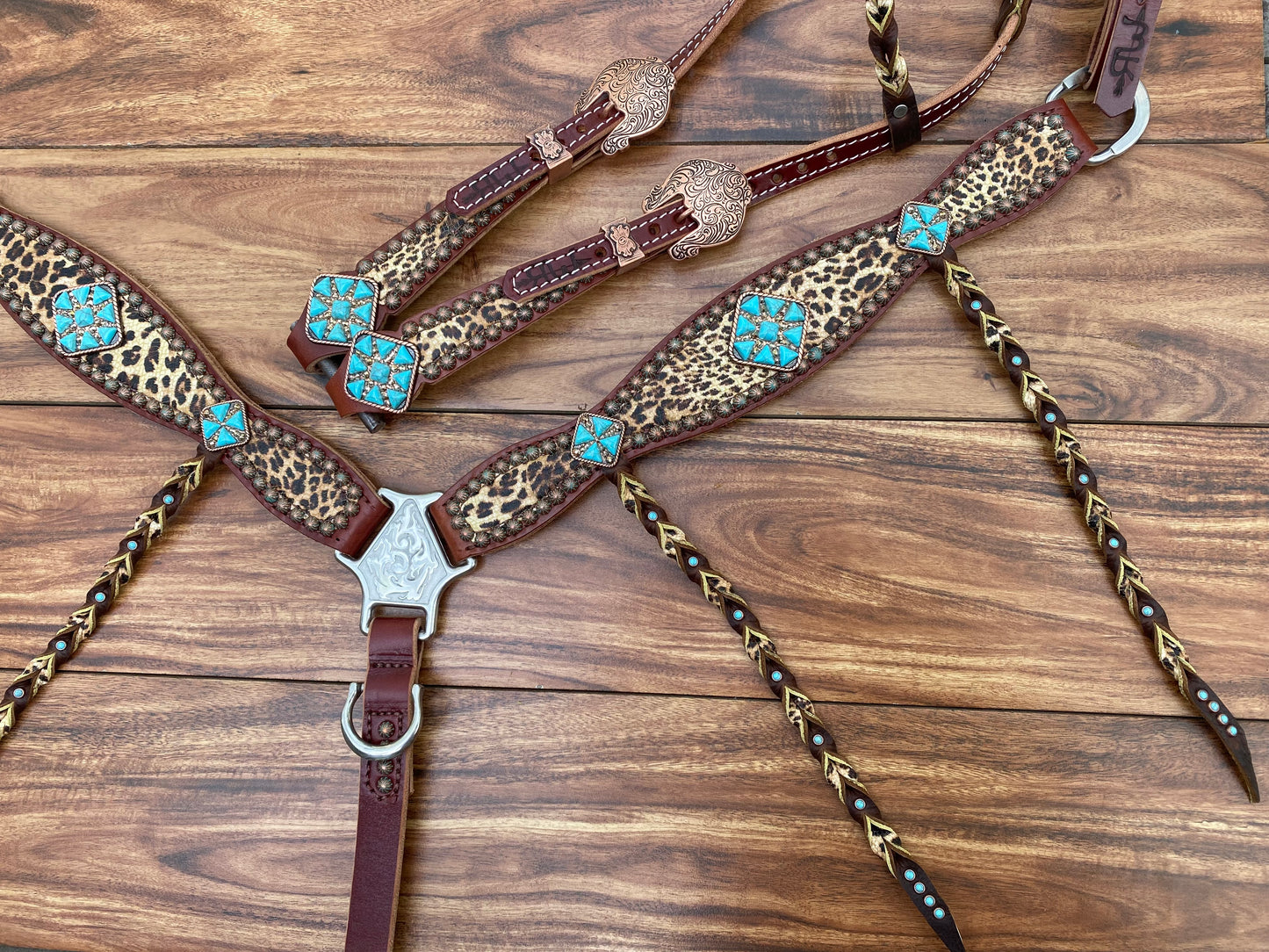 Cheetah with turquoise and tassels