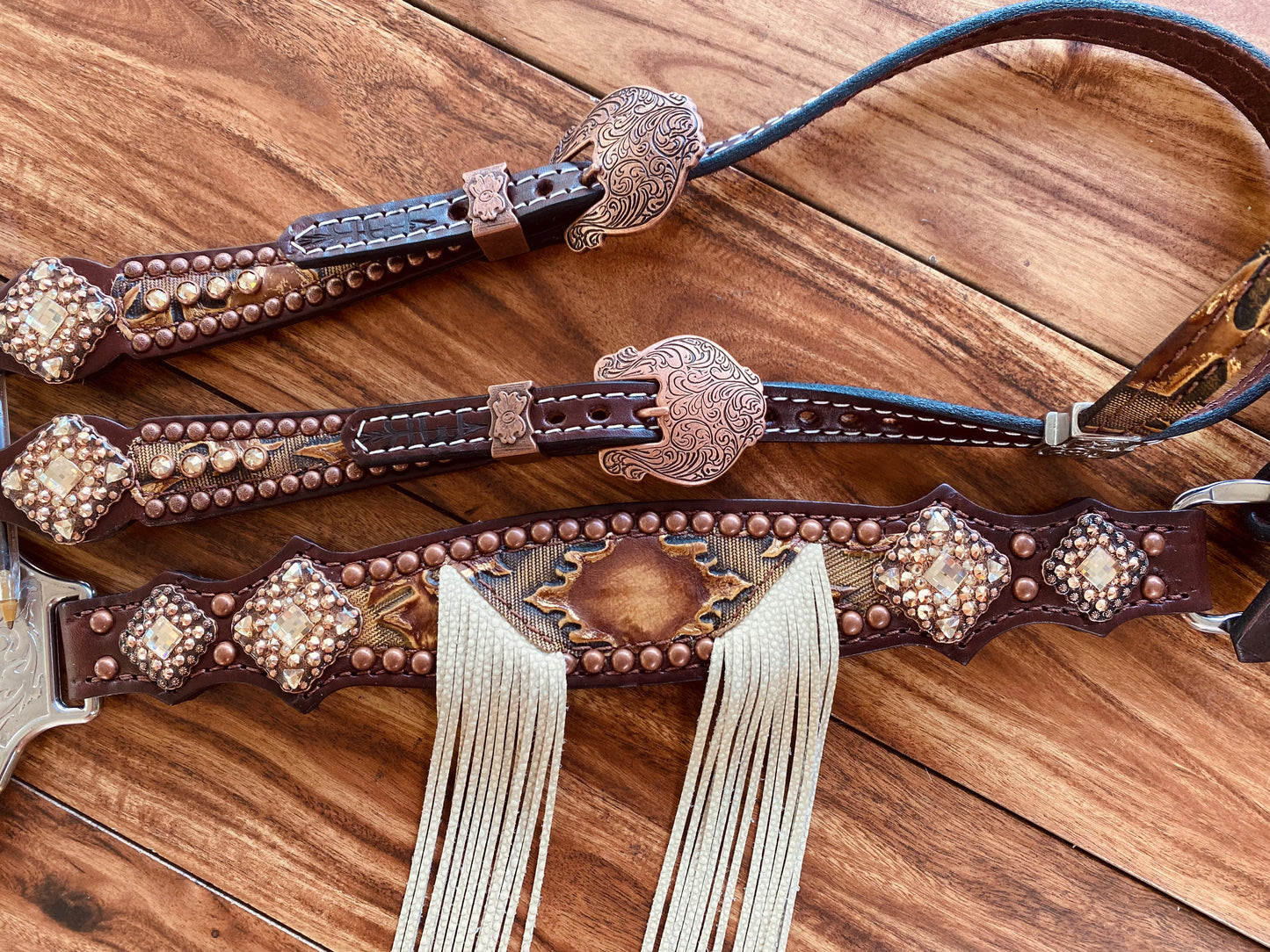 Brown Aztec with stingray fringe