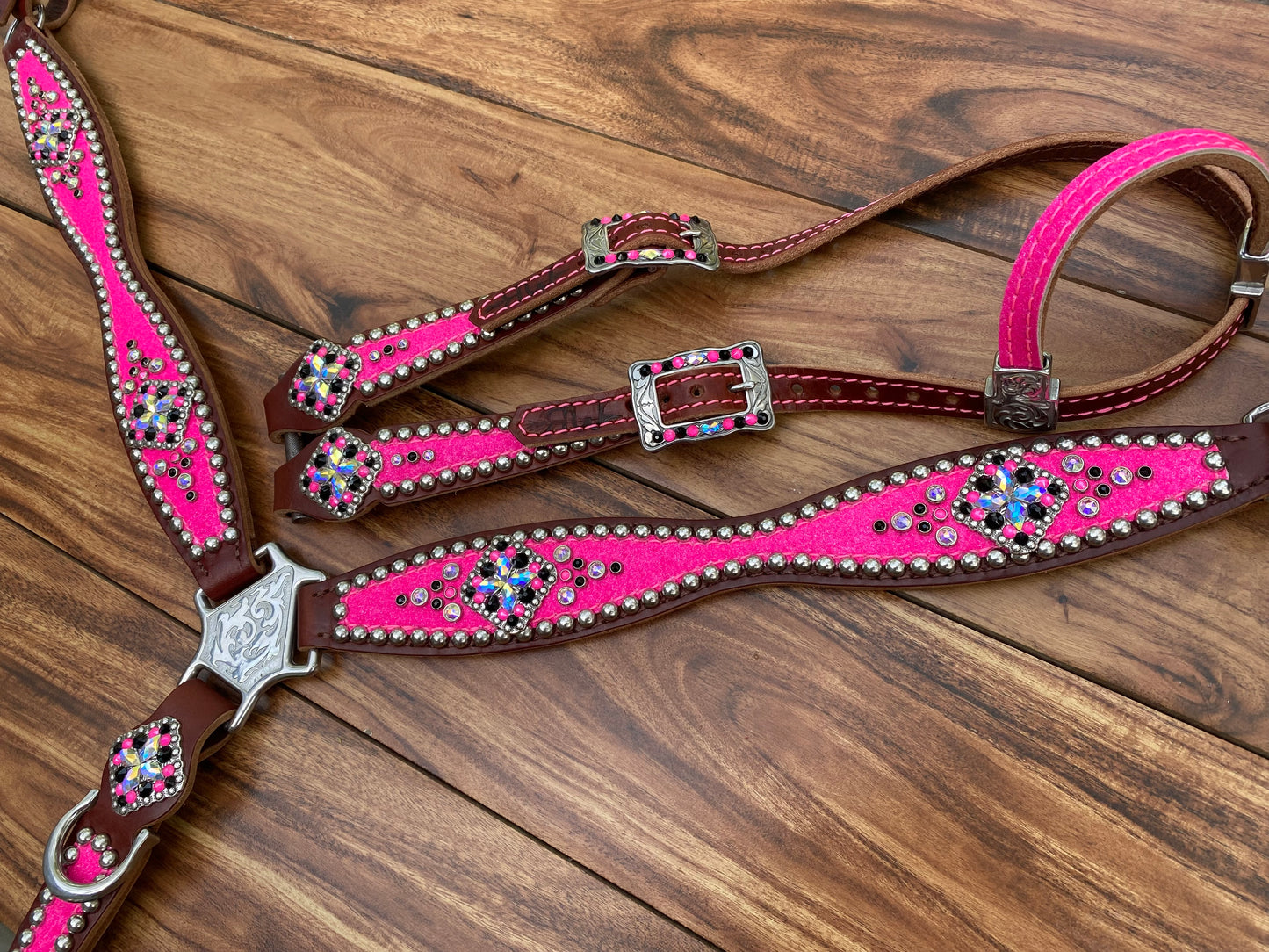 Neon pink with black