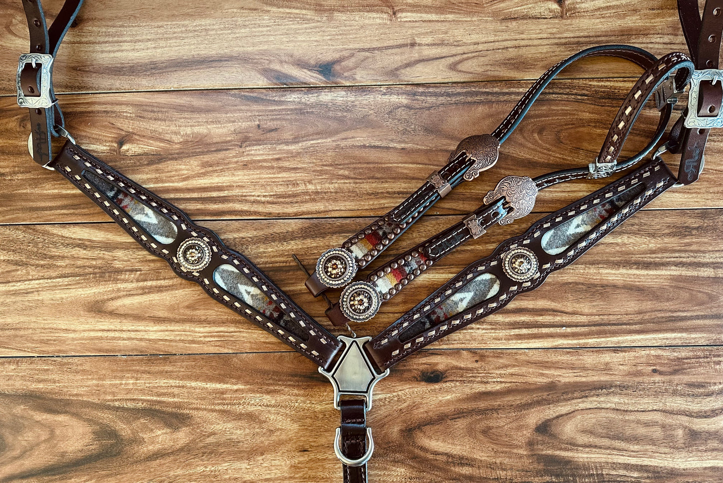 Pendleton with rose gold buckstitch