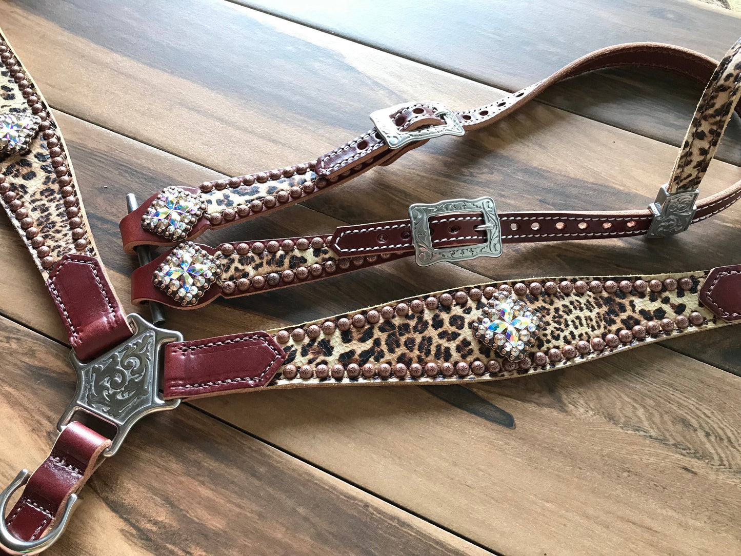 Single Layer Leather with Cheetah and Copper Spots