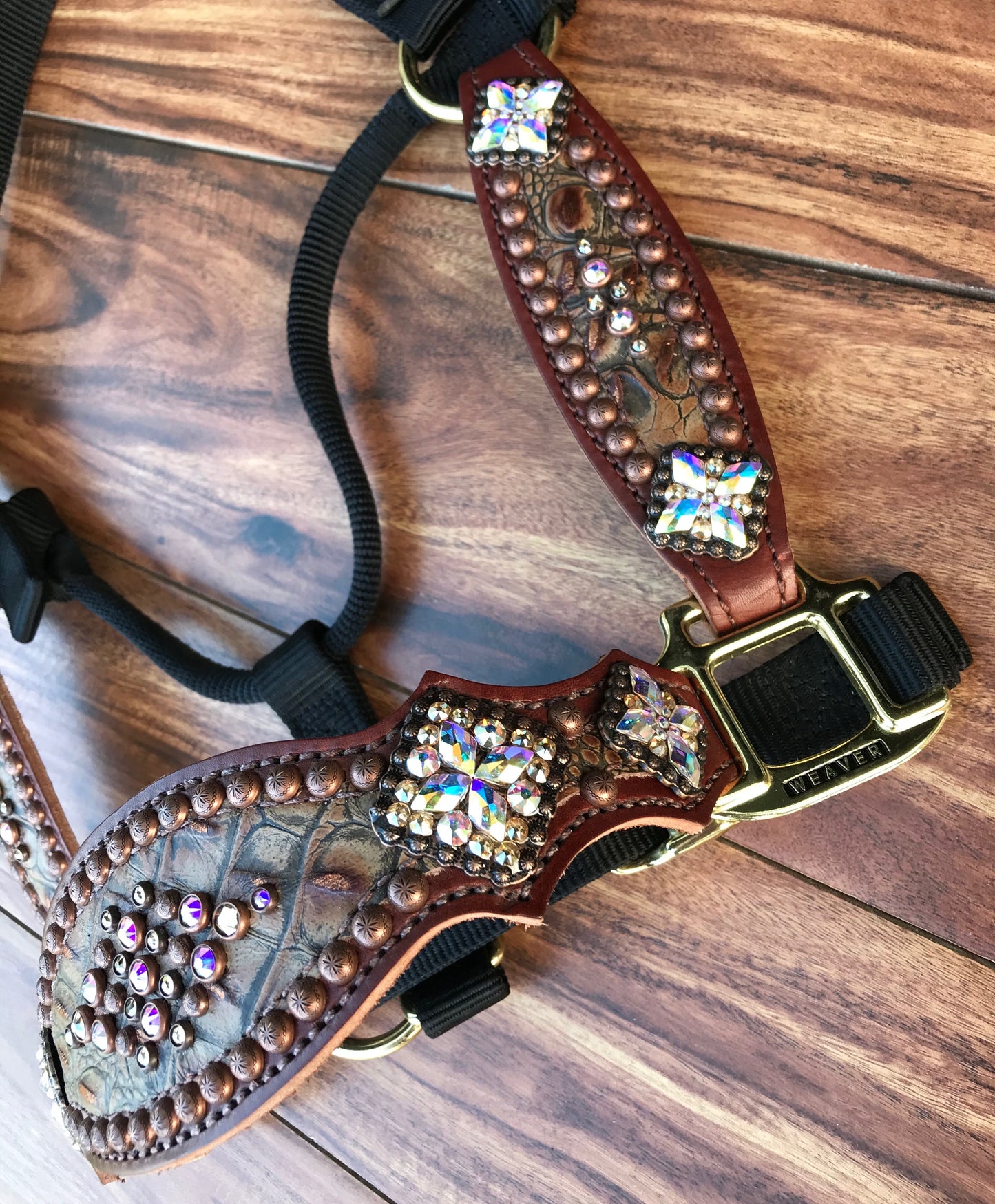Copper frosted halter w/cheeks
