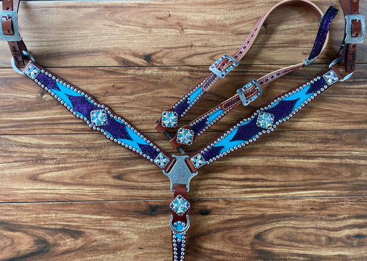 Turquoise with purple mystic overlay