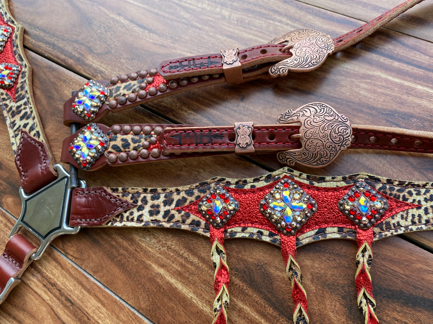 Cheetah and red ice with tassels