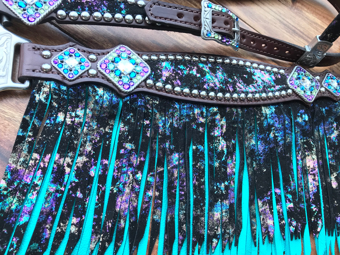 Northern Lights with Double Layered Turquoise Fringe