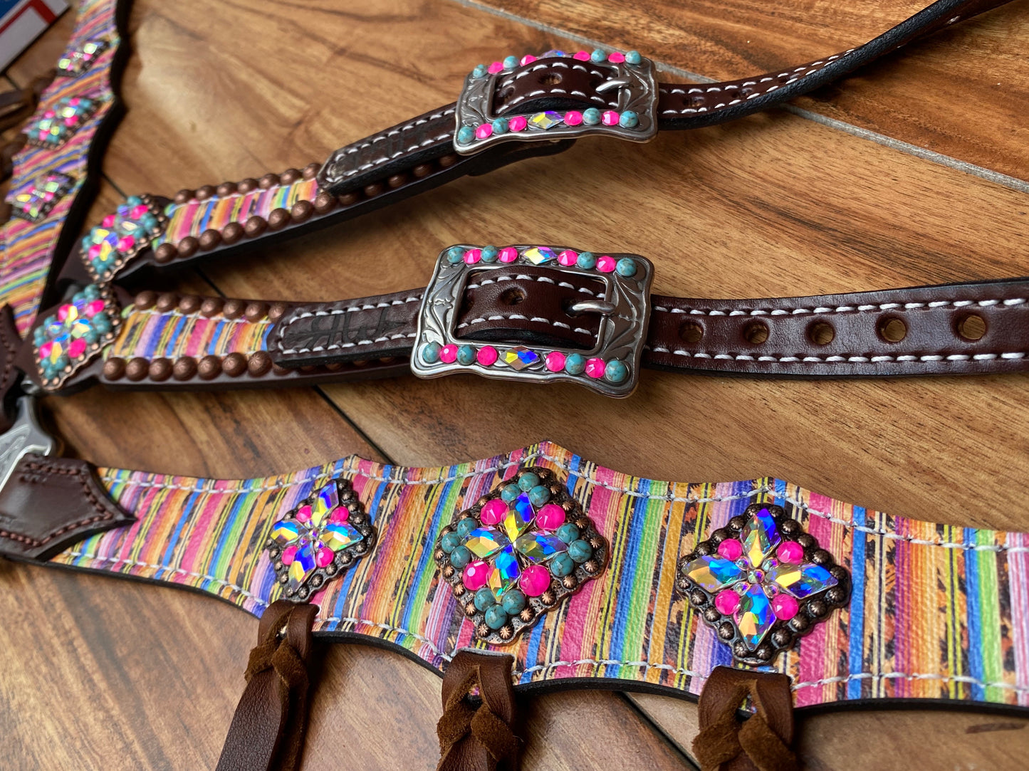 Serape with oil tan fringe ties