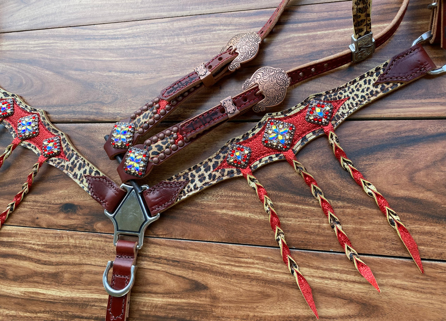 Cheetah and red ice with tassels
