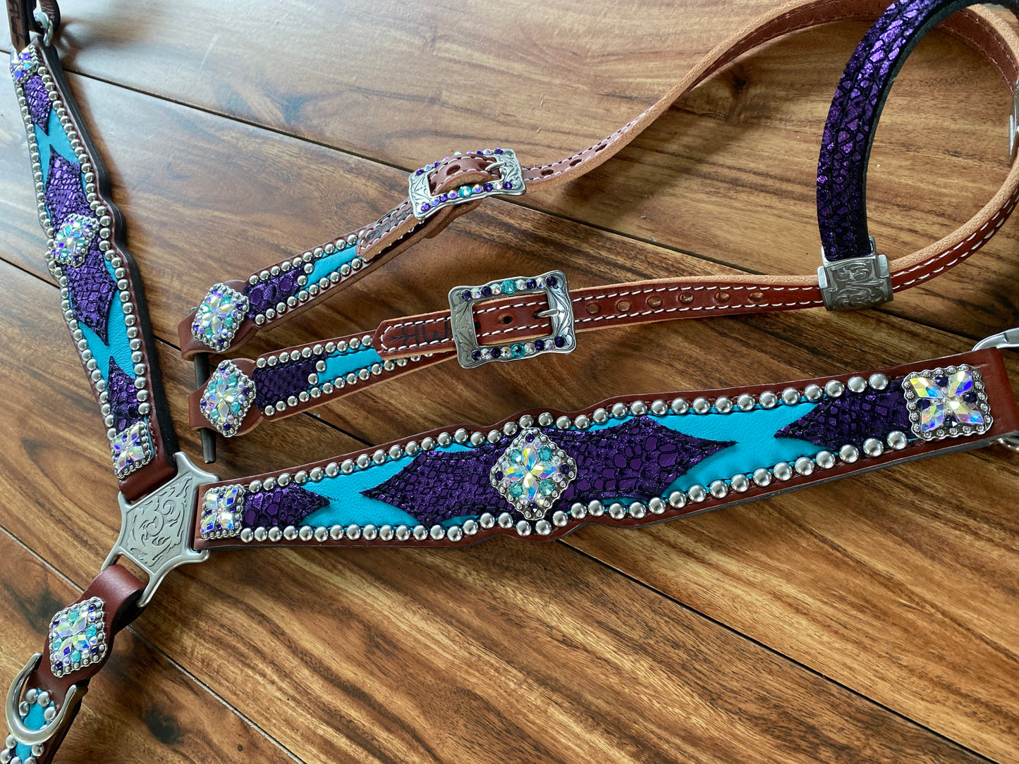 Turquoise with purple mystic overlay