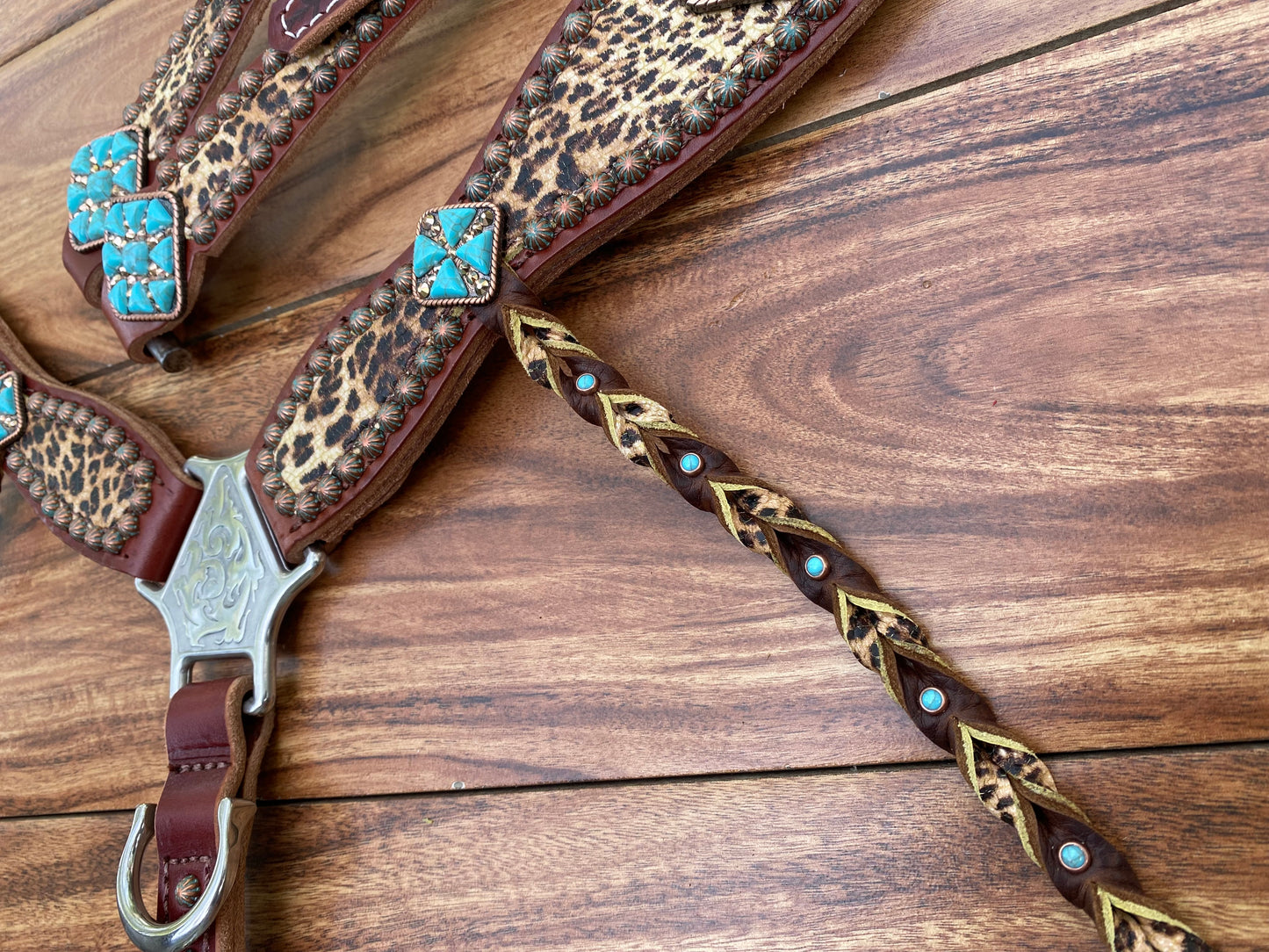 Cheetah with turquoise and tassels