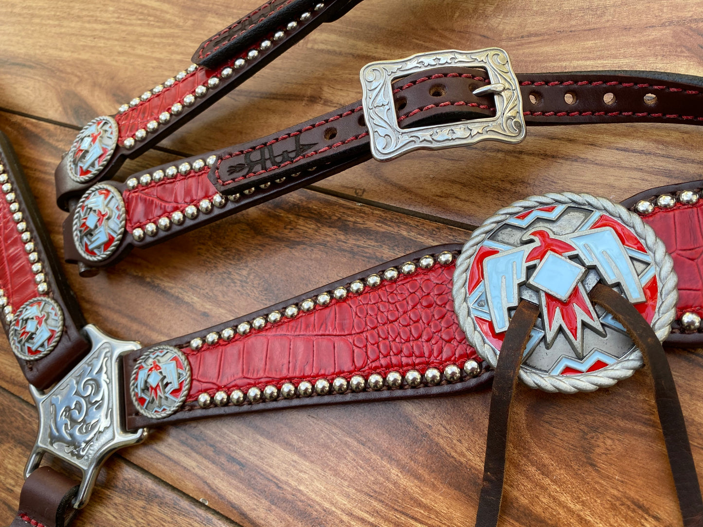 Red gator with large blue/red thunderbird