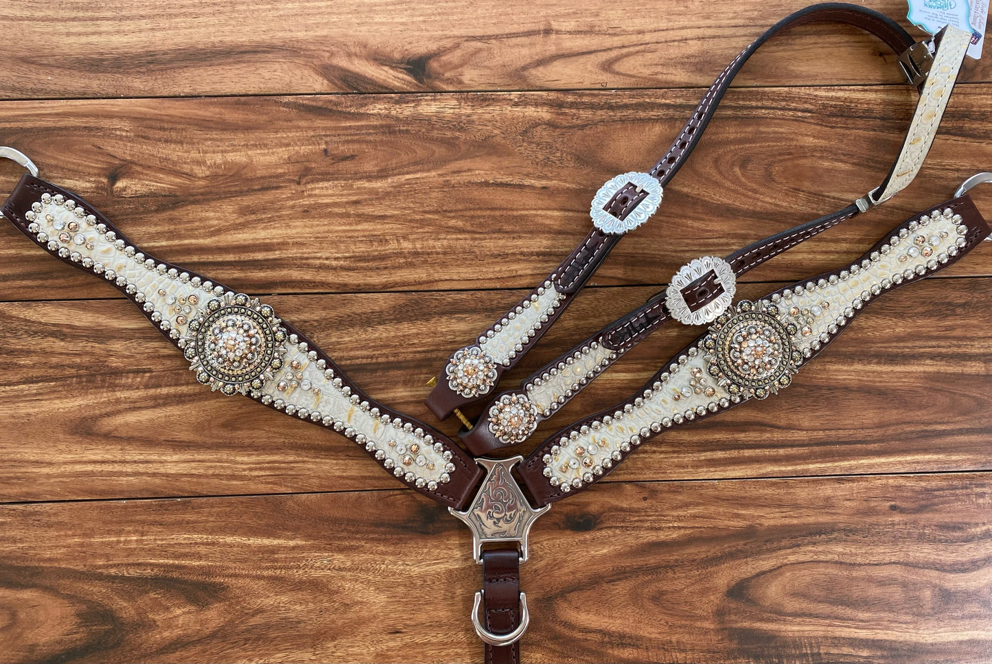 Cream Gator with XL conchos