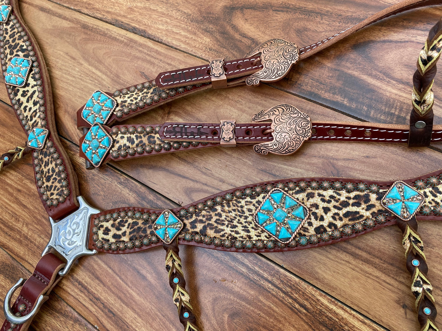 Cheetah with turquoise and tassels