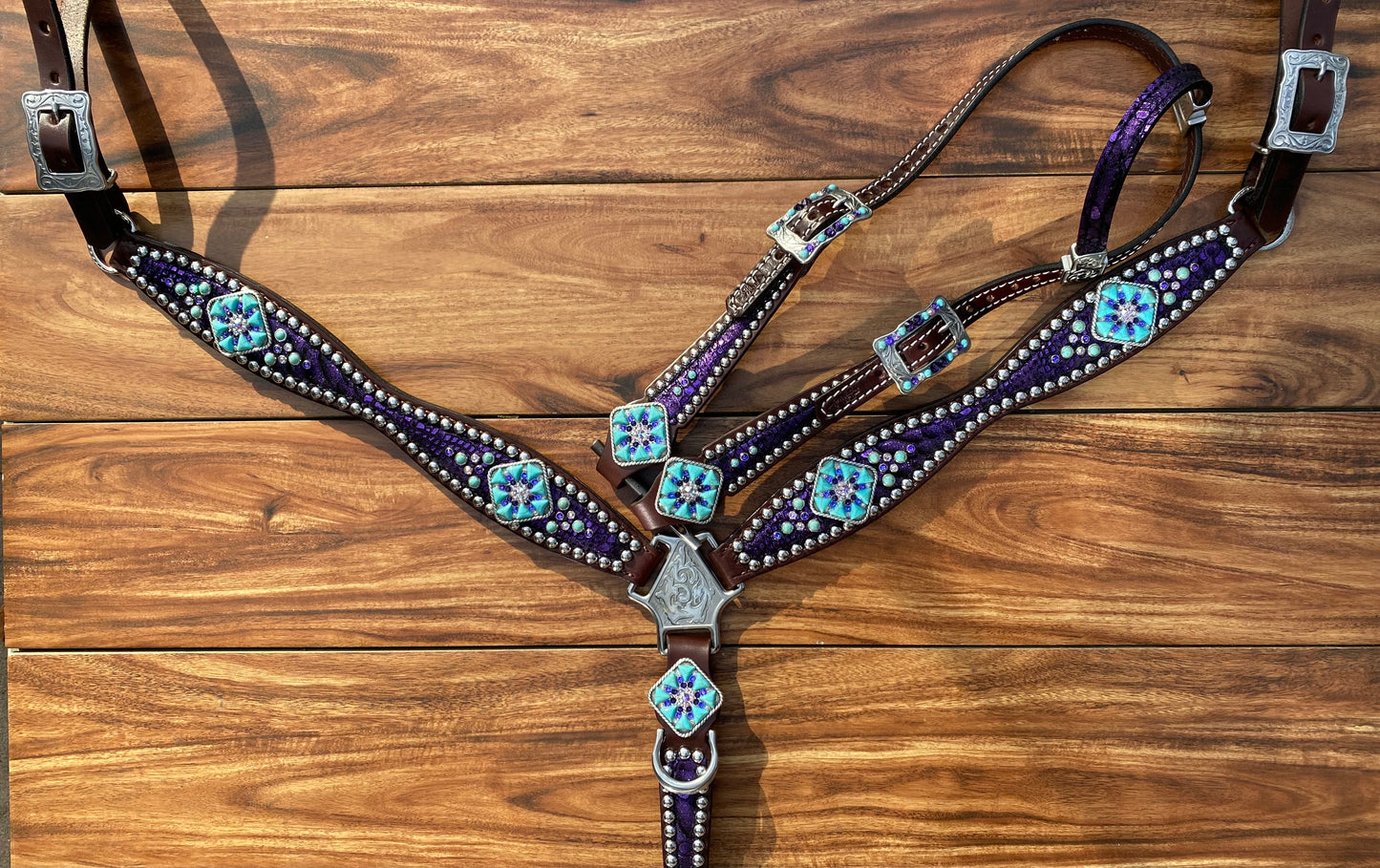 Purple mystic with turquoise rocks