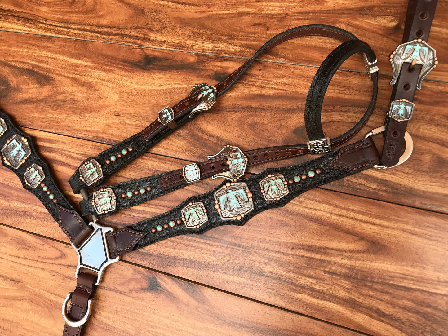 Black Elephant with Turquoise Rocks & thunderbirds
