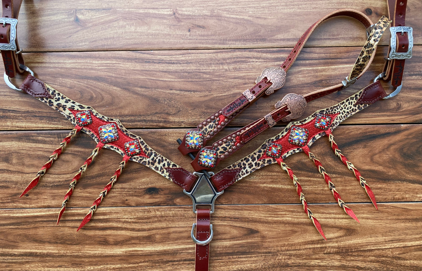 Cheetah and red ice with tassels