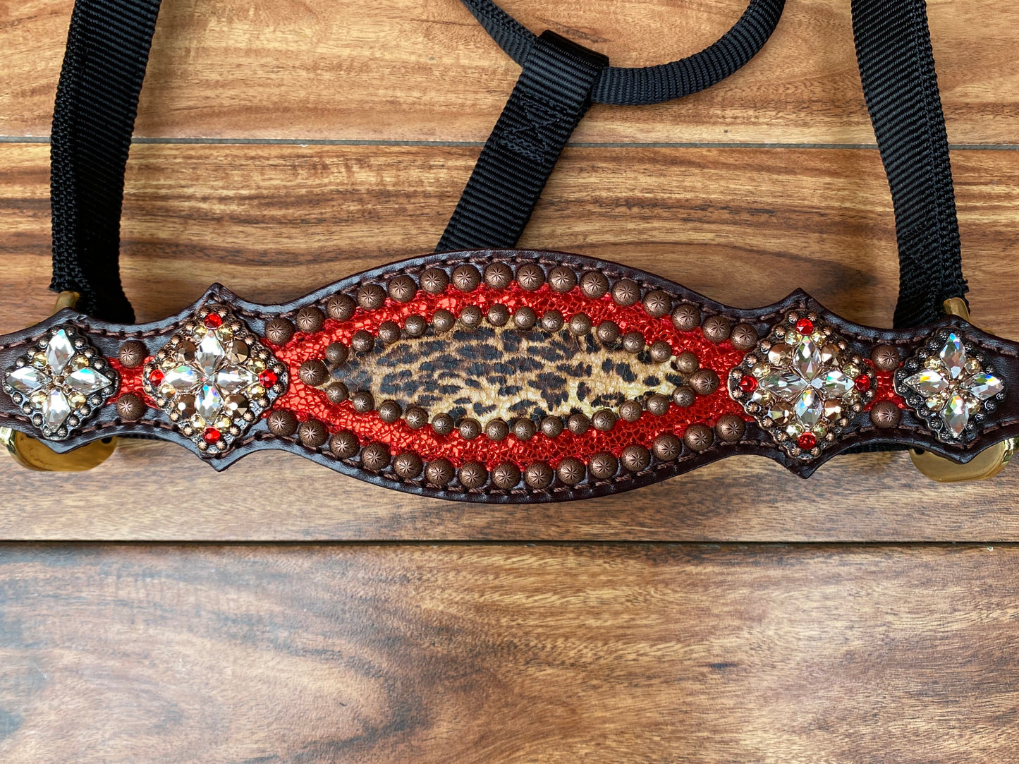 Red ice and cheetah halter