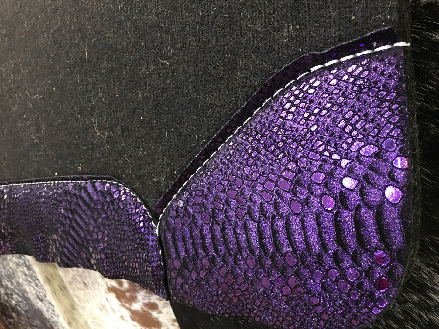 Best ever saddle pad with purple mystic wear leathers