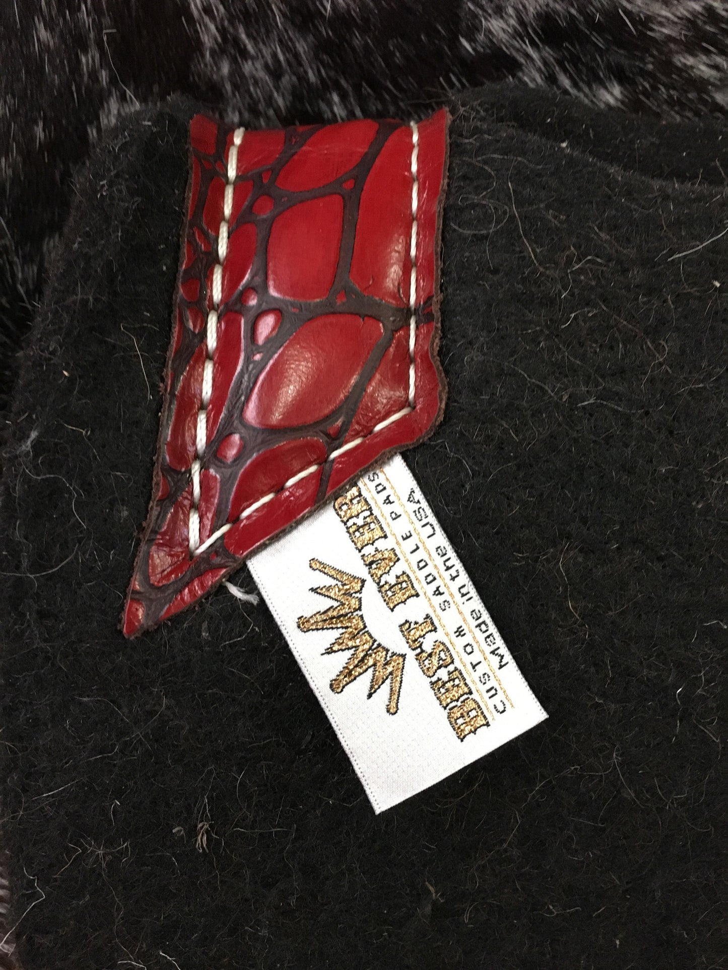 Best ever saddle pad with red monster gator wear leathers.