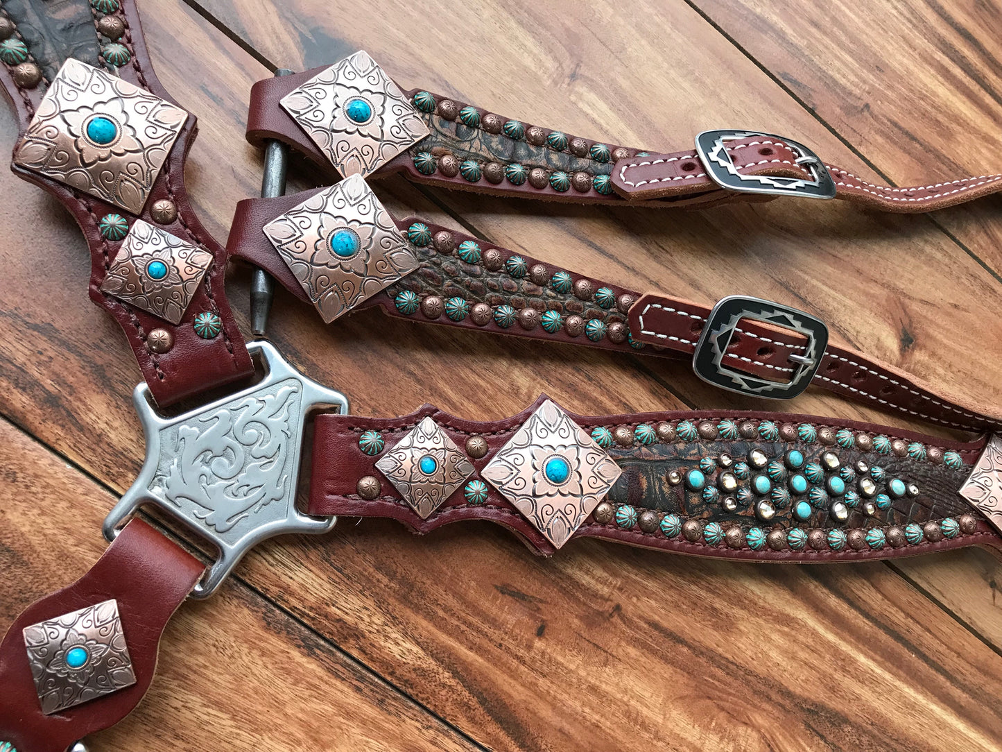 Rustic Brown Gator with Southwest Conchos