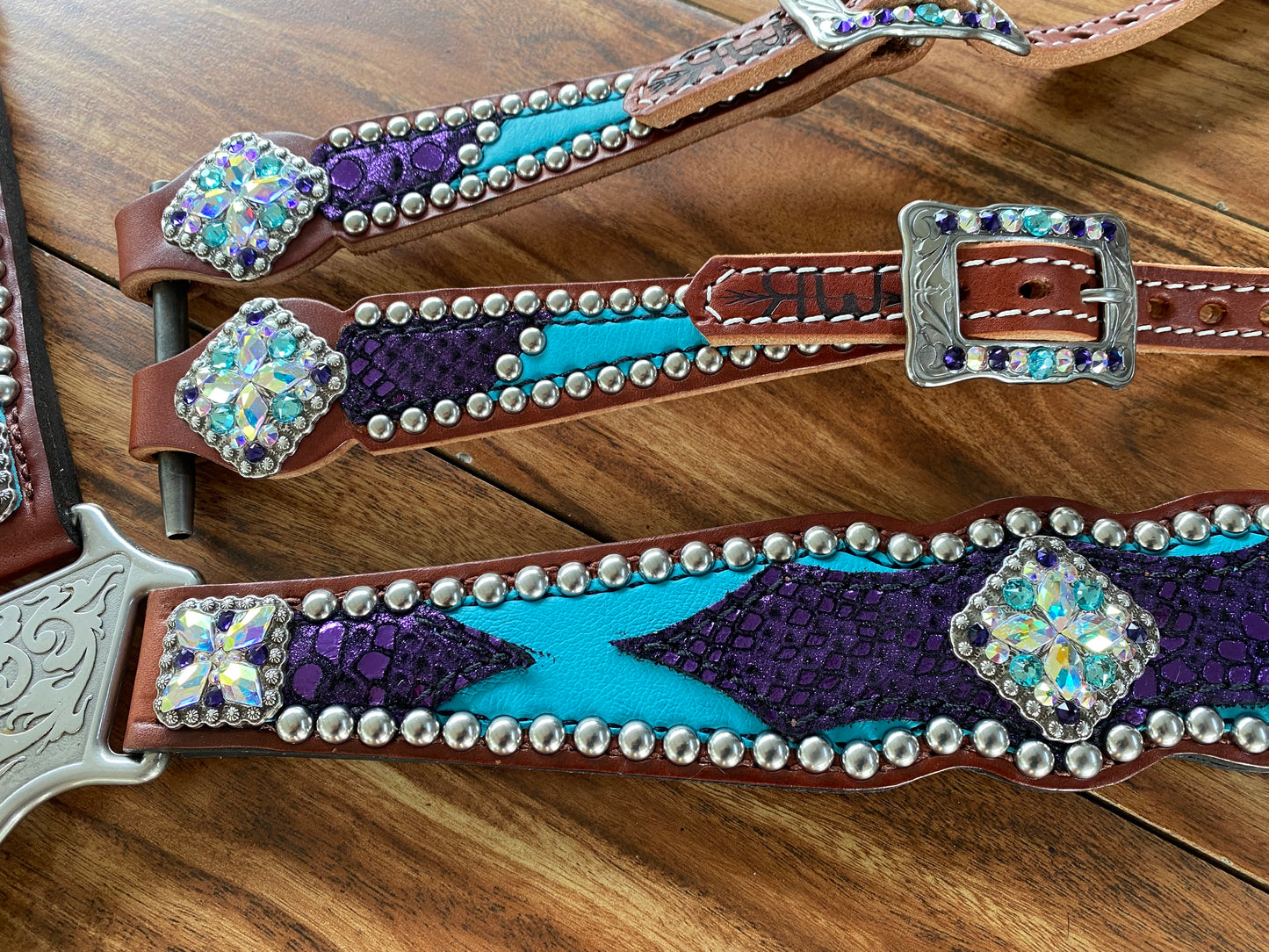 Turquoise with purple mystic overlay