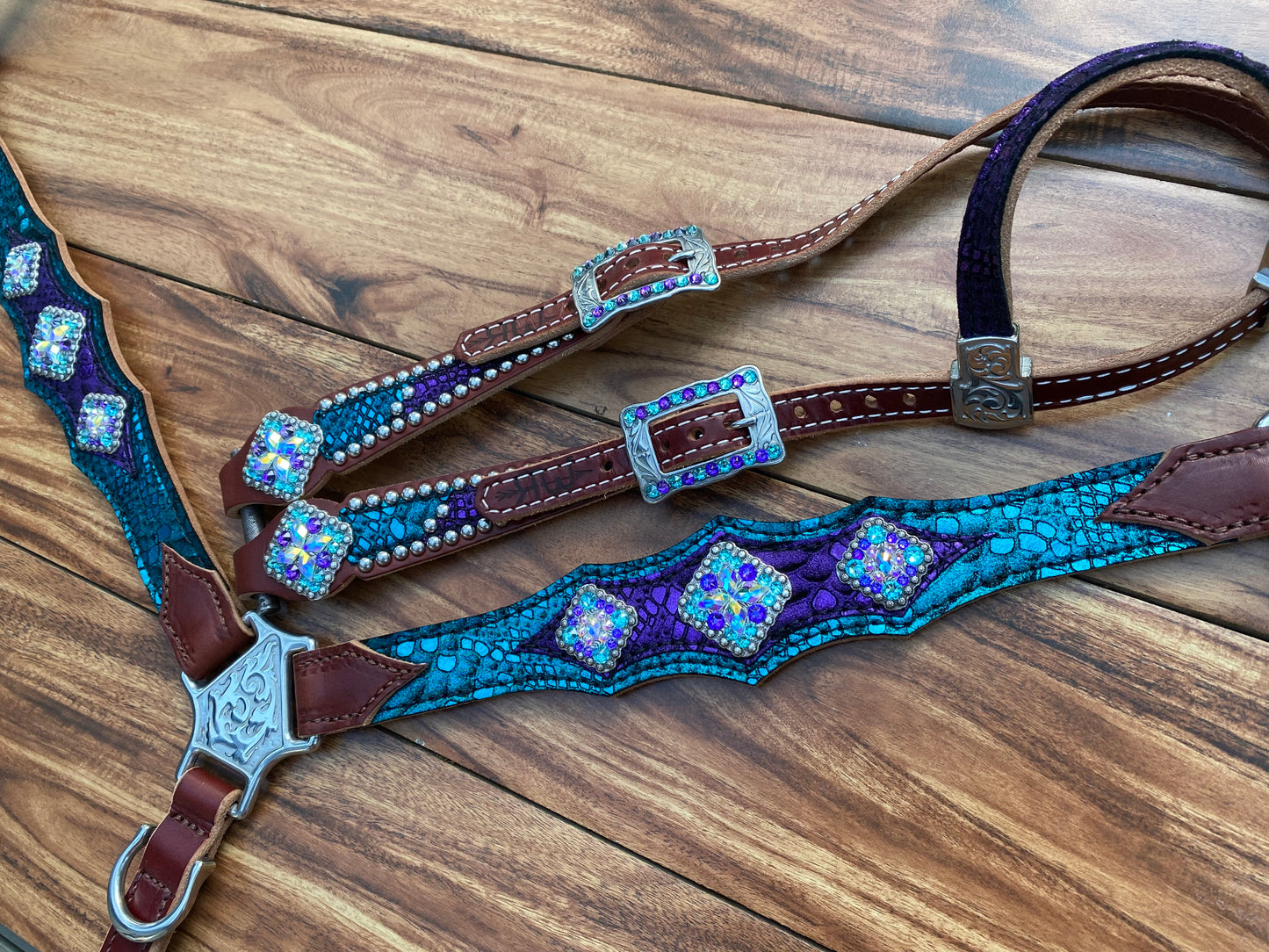 Turquoise with purple mystic overlay