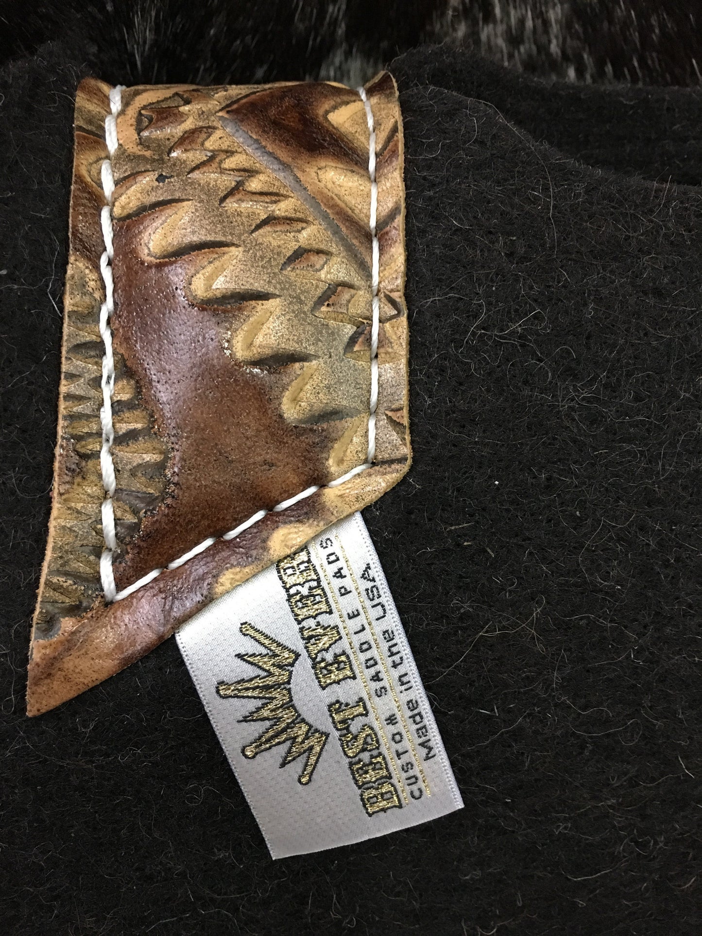Best ever Saddle pad with brown/tan Aztec wear leathers