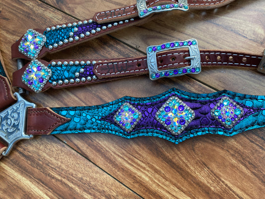 Turquoise with purple mystic overlay