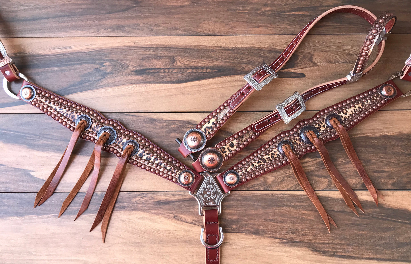 Rose Gold with cheetah overlay and cowboy strings