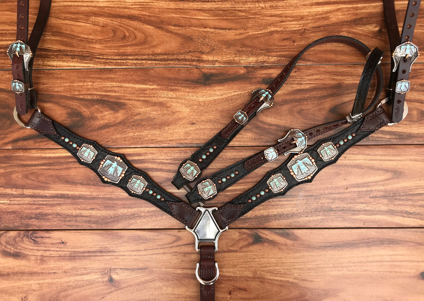 Black Elephant with Turquoise Rocks & thunderbirds