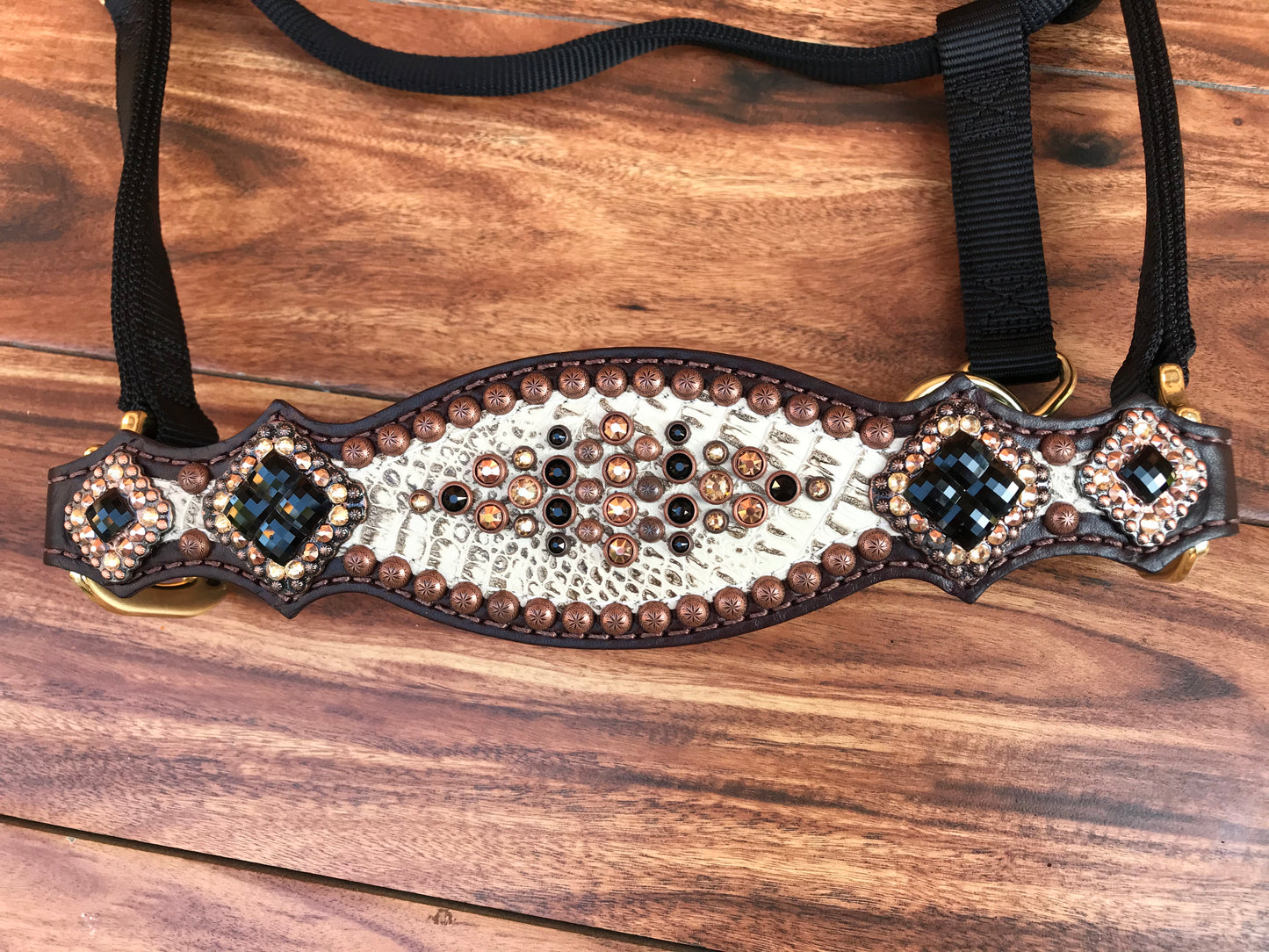Antique white gator halter