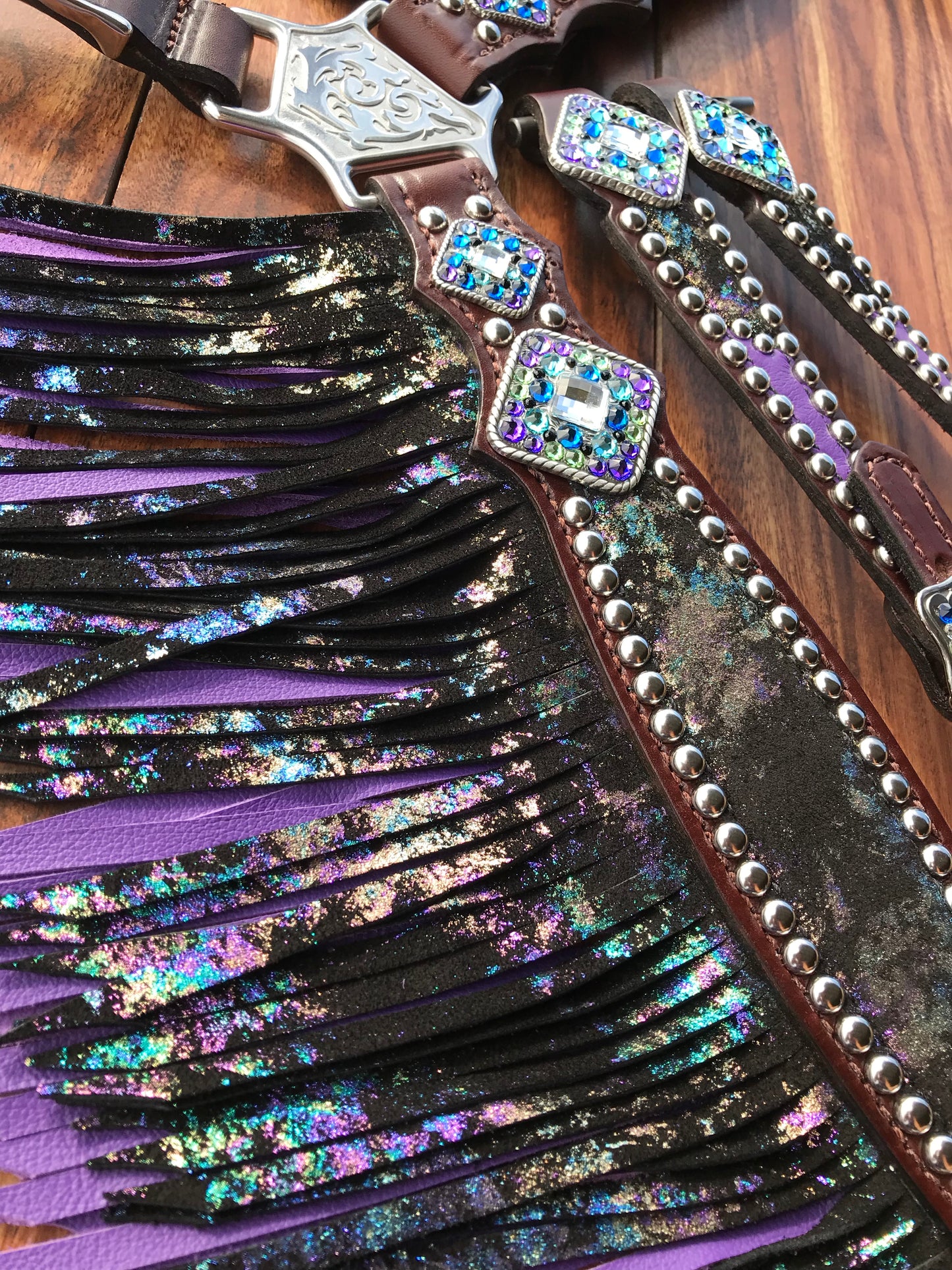 Northern Lights with Purple Double Layered fringe