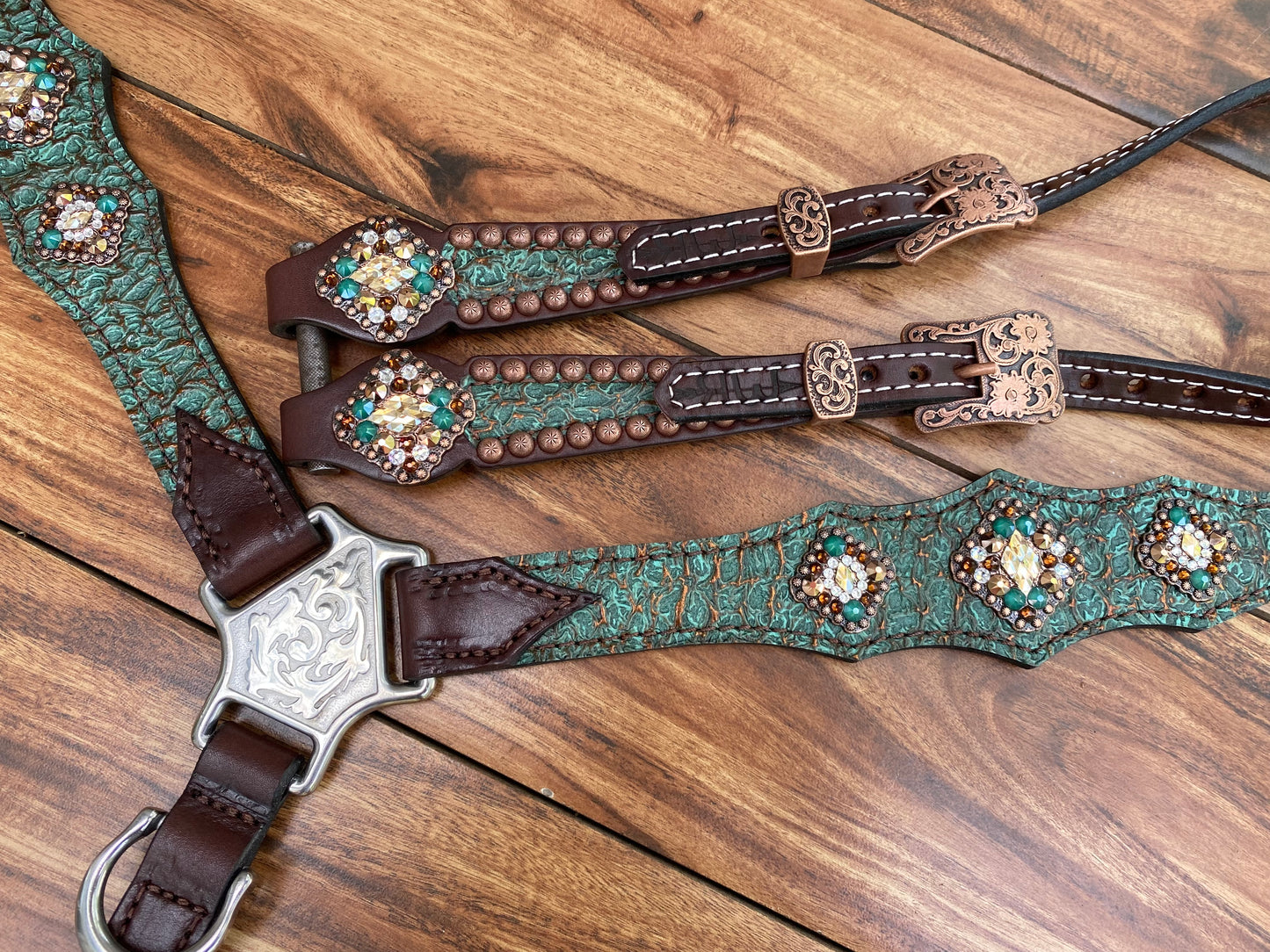 Green with copper frosting