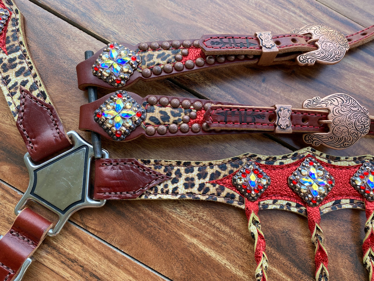 Cheetah and red ice with tassels